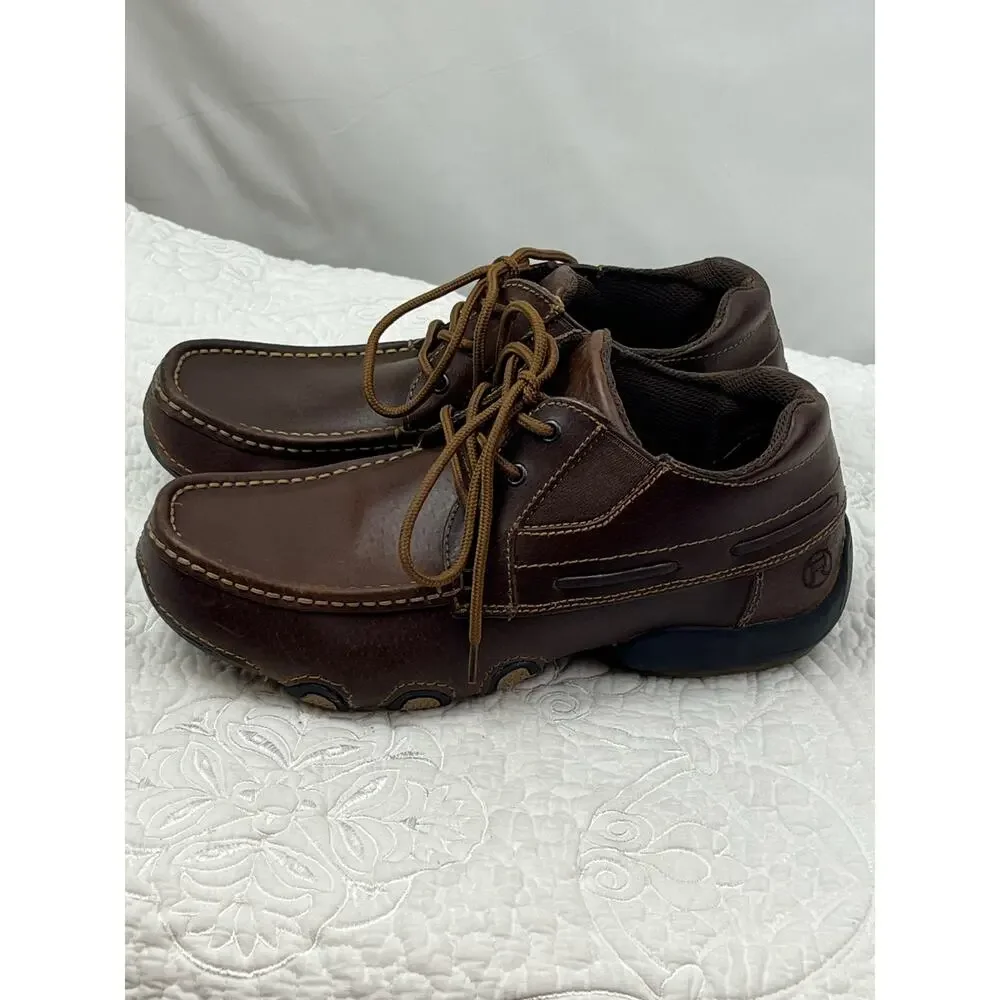Roper Men's Size 8 Brown Leather Lace-Up Shoes – Casual & Dress Comfortable